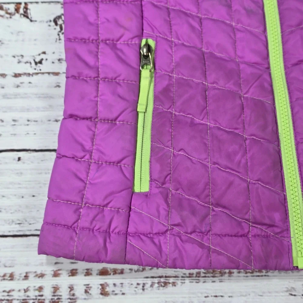 The North Face Thermoball Vest Girl S 7/8 Purple Good Quilted Puffer Lightweight